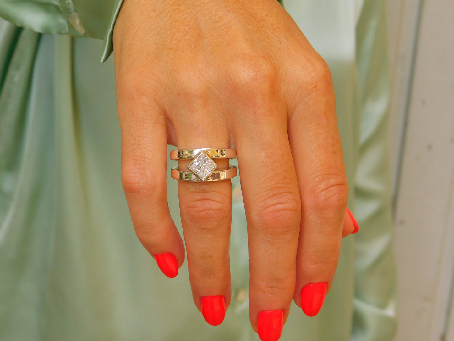 Engagement Ring: Princess Cut Gemstone