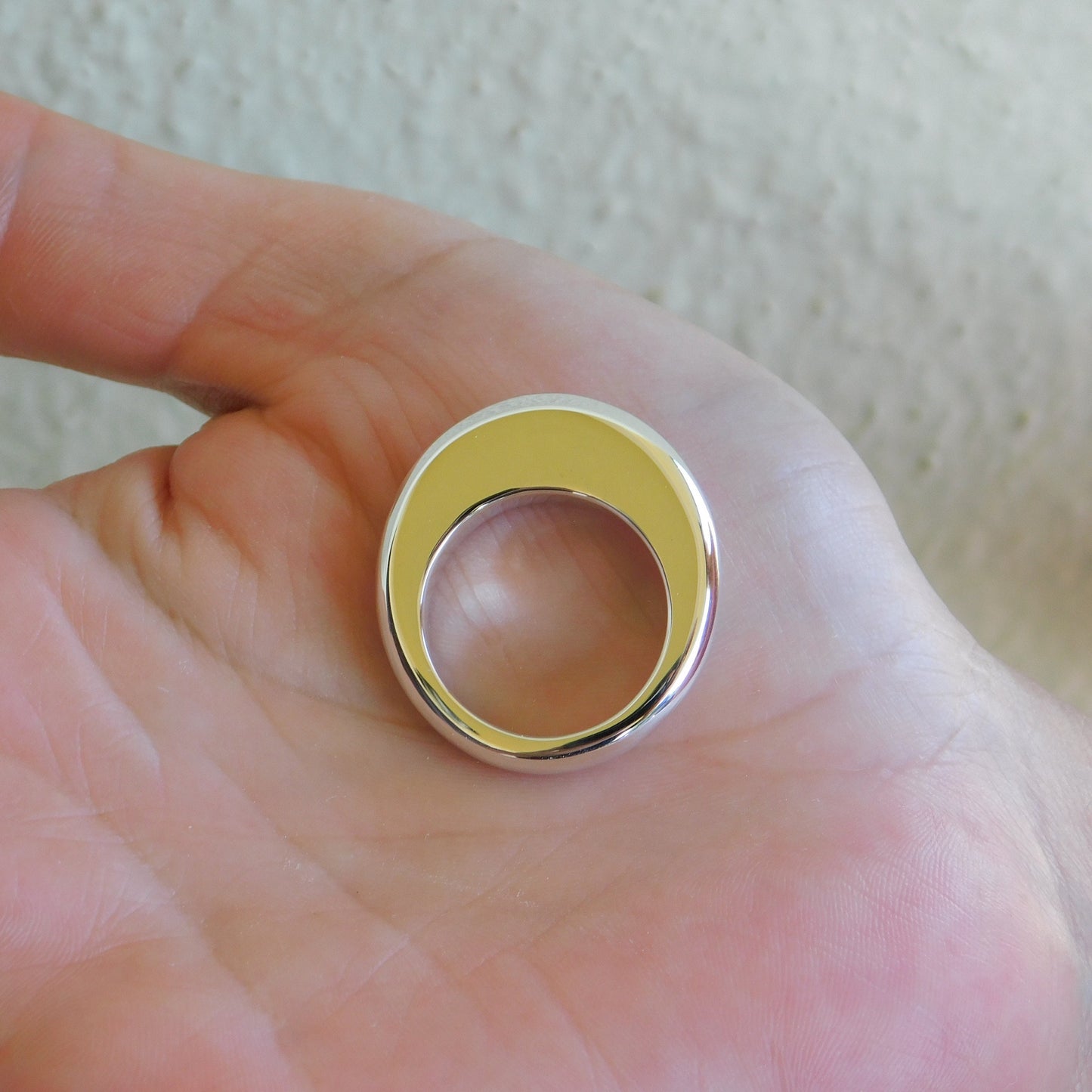 Ring Set Of Two: Solid Silver Stacked Rings, Heavy Statement Jewelry