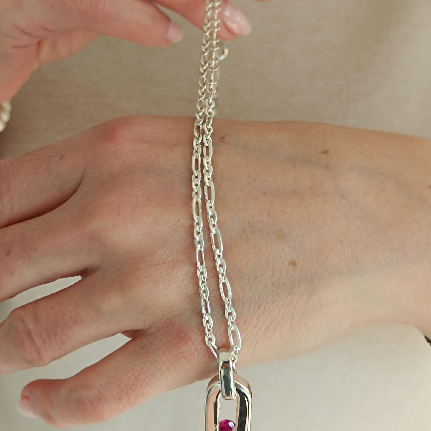 Multi Gemstone Pendant Necklace: Sterling Silver 925 Chain, Personalized Birthstone Necklace