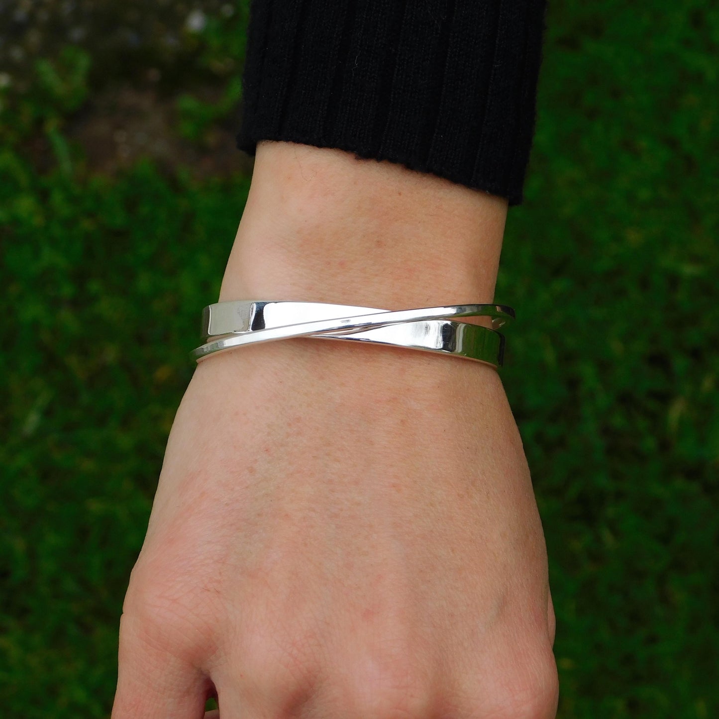 Cuff Bracelet for Women: Modern Bangle, Double Wristlet