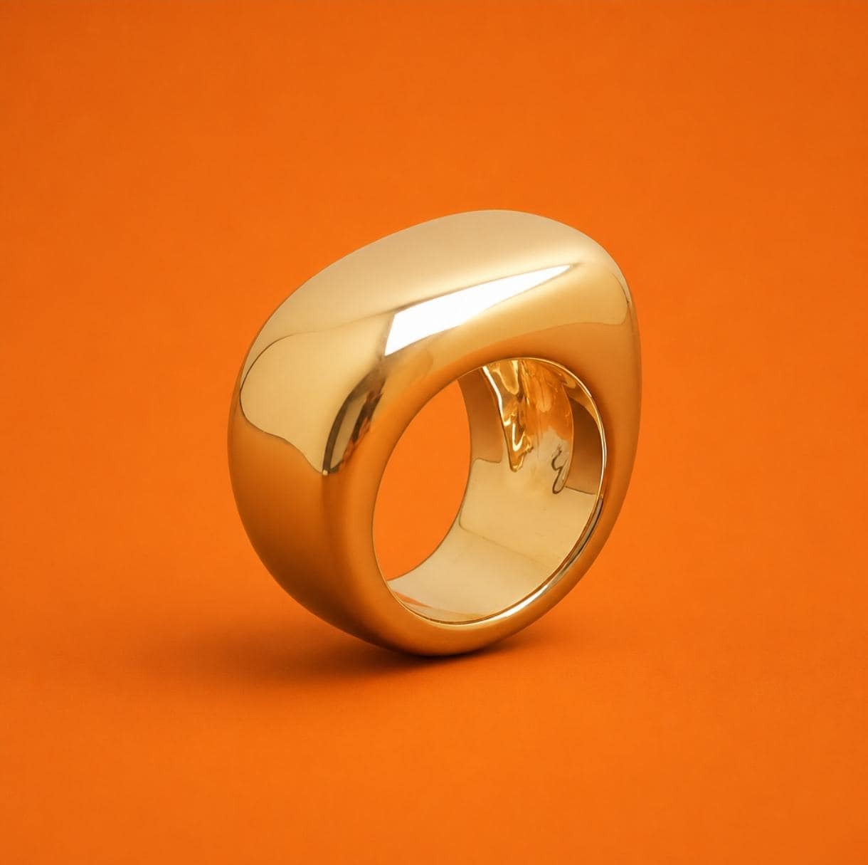Statement Ring For Women: Chunky Conical Design by Elisa Kuno, Gold Plated