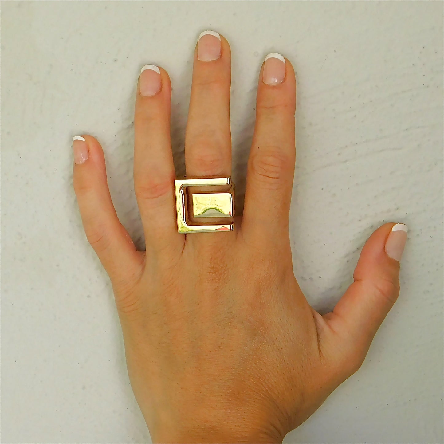 Greek Key Statement Ring: Gold Plated Ring