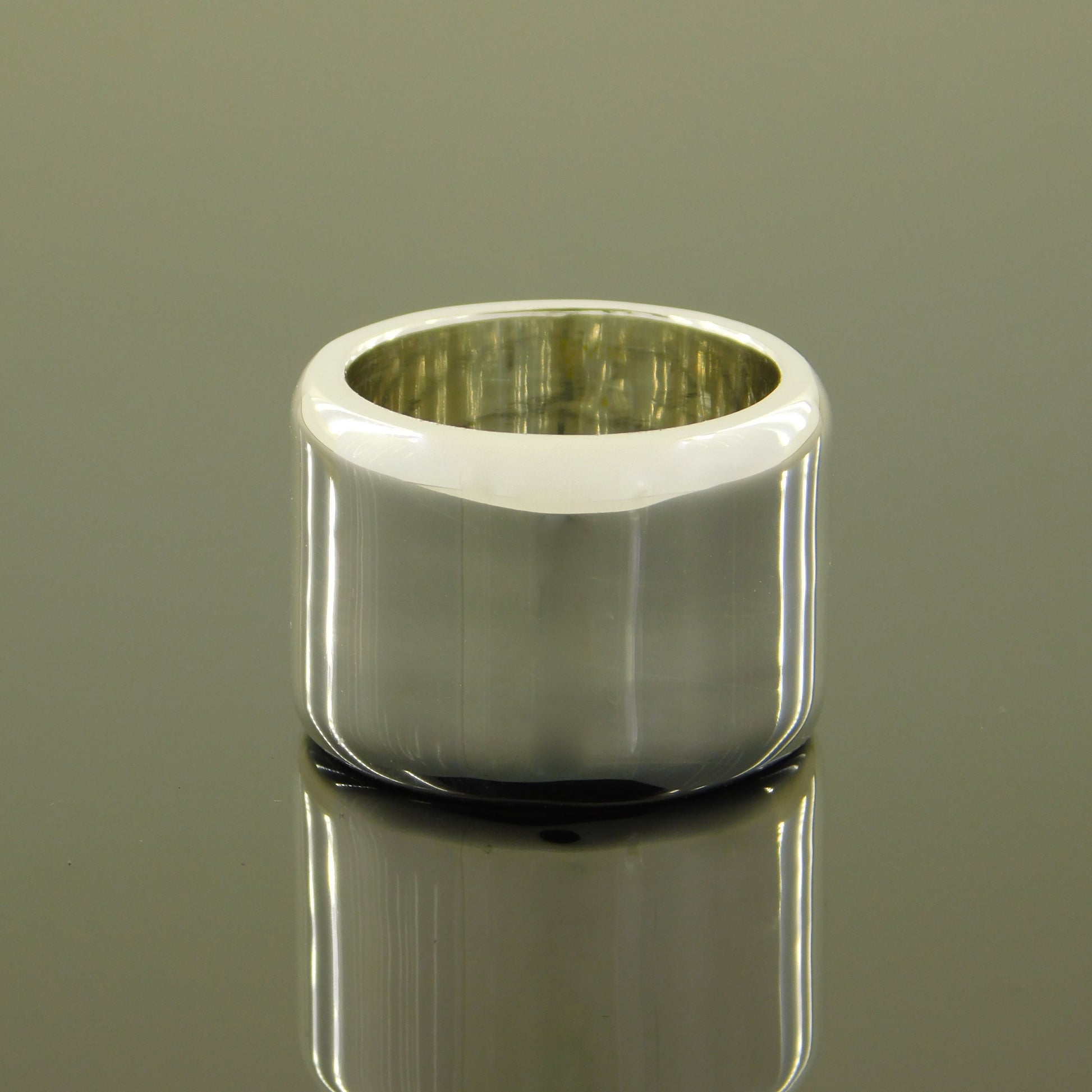 Chunky Silver Wedding Band - Heavy 17MM Wide Ring, Statement Jewelry