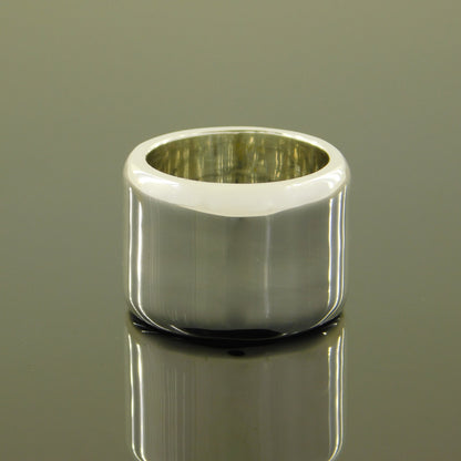 Chunky Silver Wedding Band - Heavy 17MM Wide Ring, Statement Jewelry