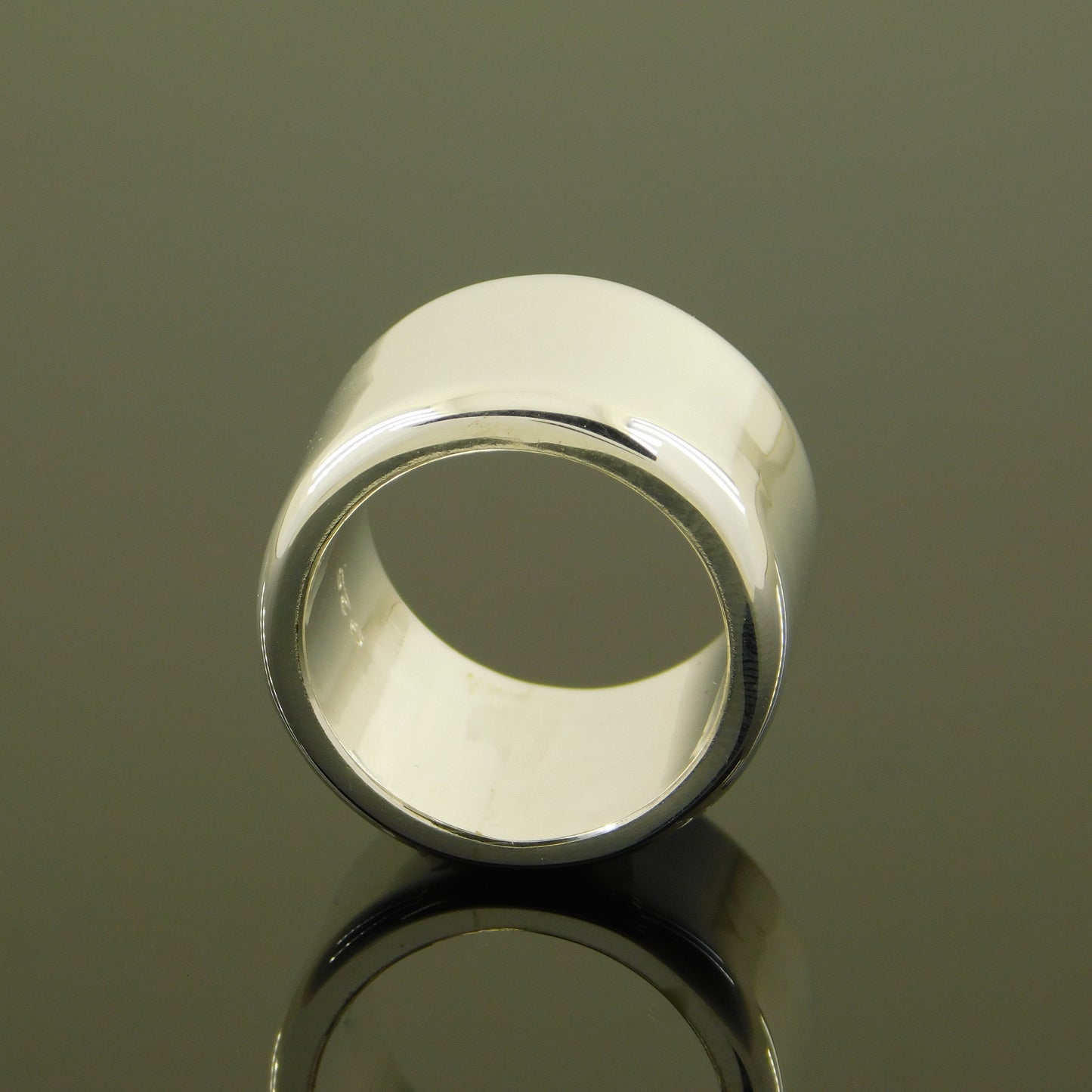 Chunky Silver Wedding Band - Heavy 17MM Wide Ring, Statement Jewelry