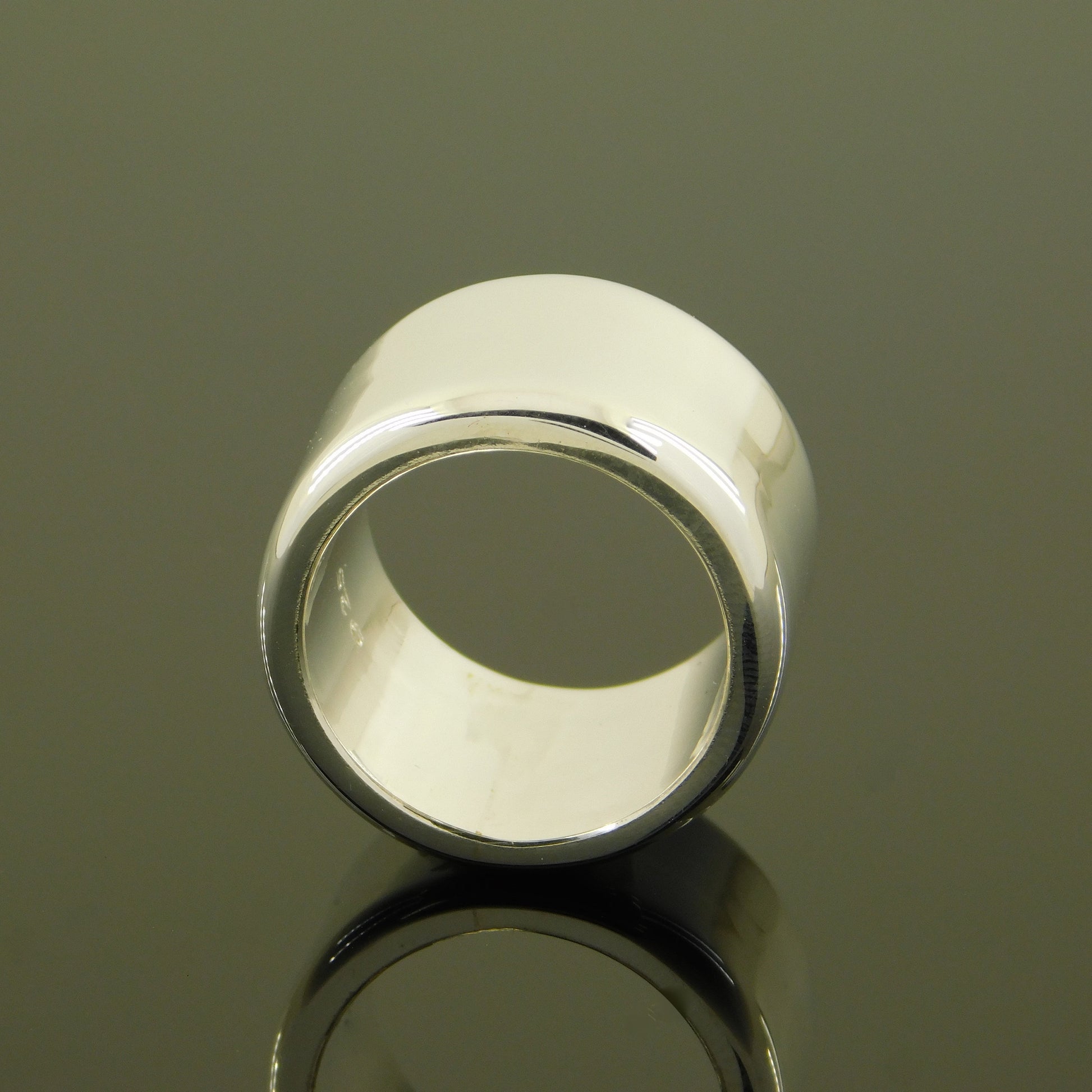 Chunky Silver Wedding Band - Heavy 17MM Wide Ring, Statement Jewelry