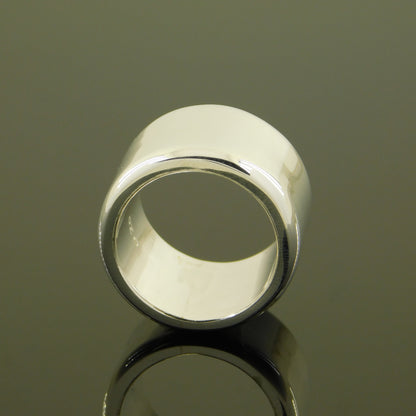 Chunky Silver Wedding Band - Heavy 17MM Wide Ring, Statement Jewelry