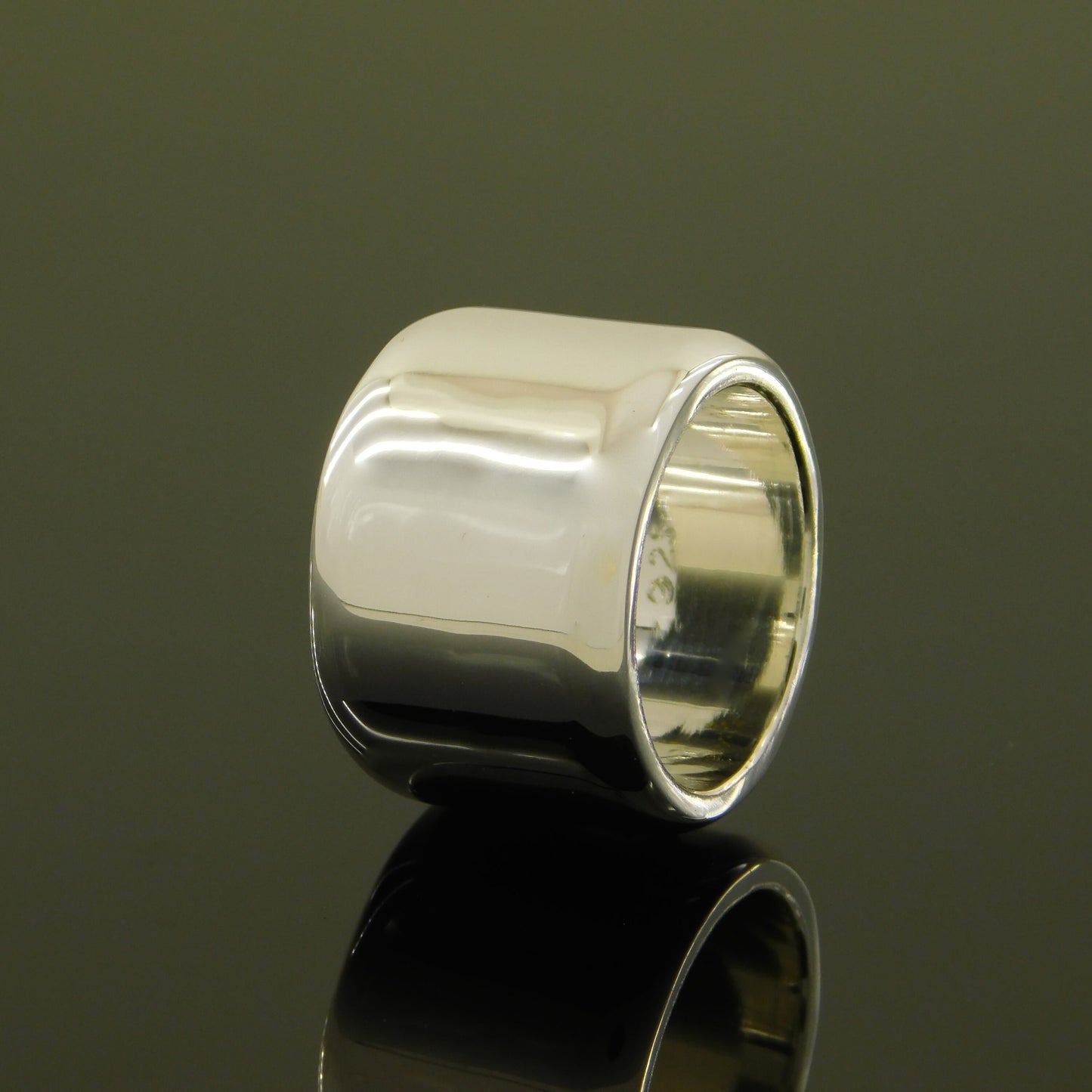 Chunky Silver Wedding Band - Heavy 17MM Wide Ring, Statement Jewelry