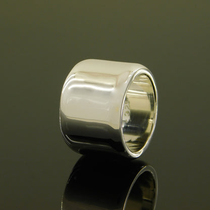 Chunky Silver Wedding Band - Heavy 17MM Wide Ring, Statement Jewelry