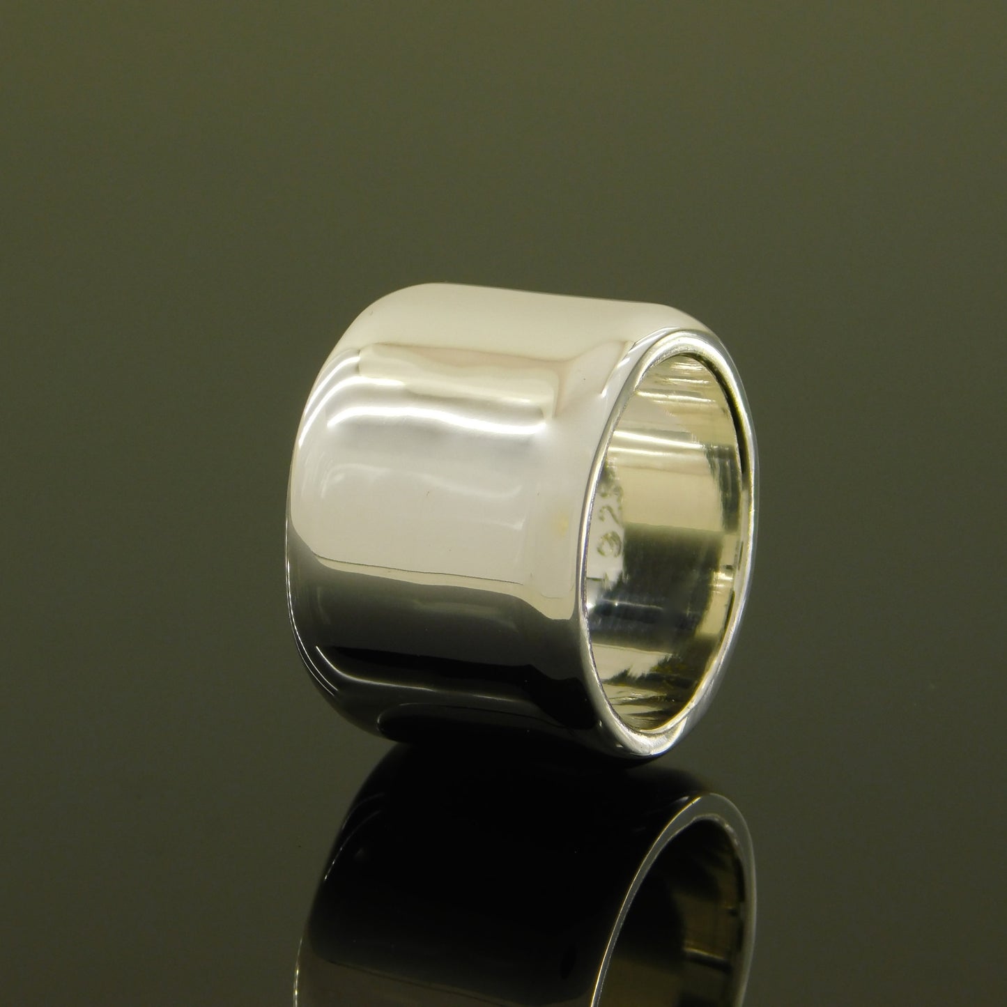 Chunky Silver Wedding Band - Heavy 17MM Wide Ring, Statement Jewelry