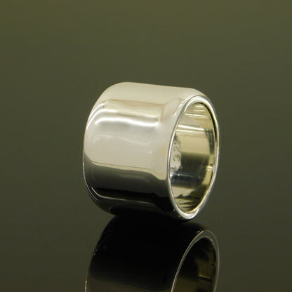 Chunky Silver Wedding Band - Heavy 17MM Wide Ring, Statement Jewelry