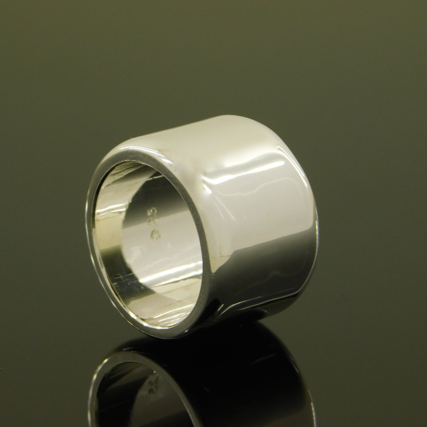 Chunky Silver Wedding Band - Heavy 17MM Wide Ring, Statement Jewelry