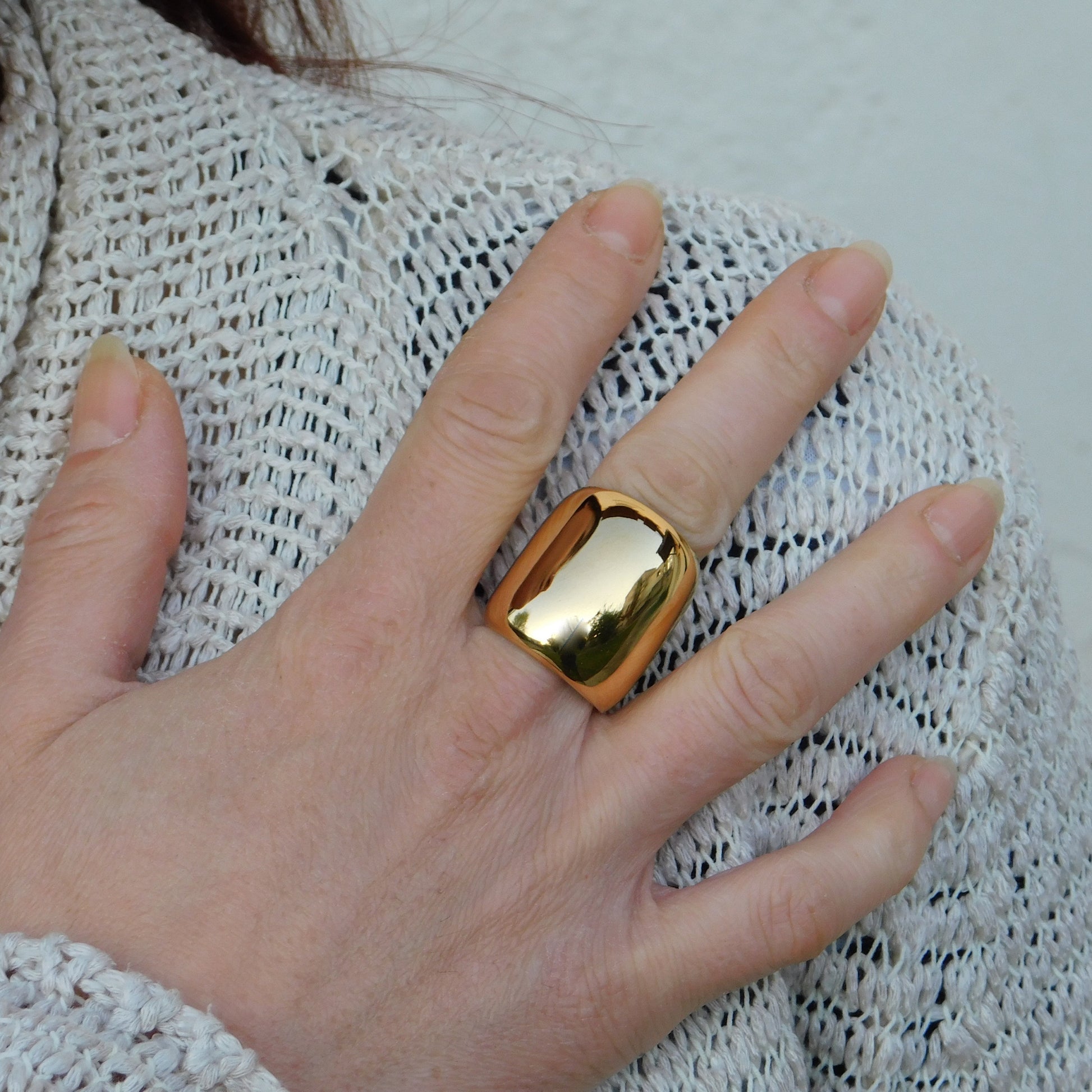 Gold Dome Statement Ring: Oversized Cocktail Ring