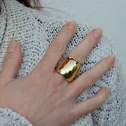 Gold Dome Statement Ring: Oversized Cocktail Ring