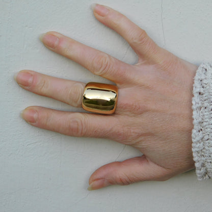 Gold Dome Statement Ring: Oversized Cocktail Ring