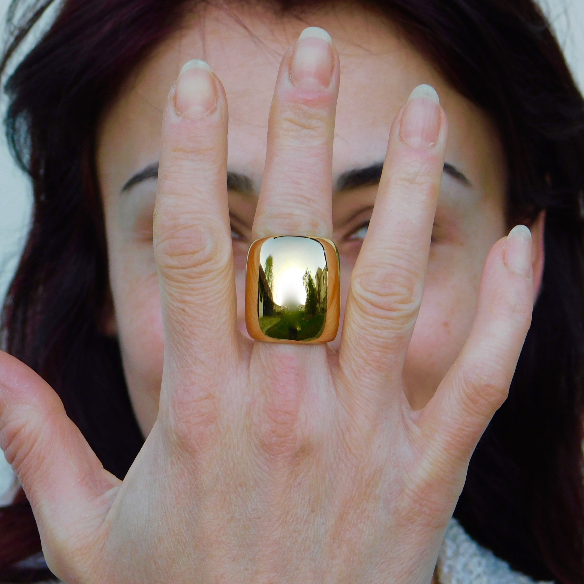 Gold Dome Statement Ring: Oversized Cocktail Ring