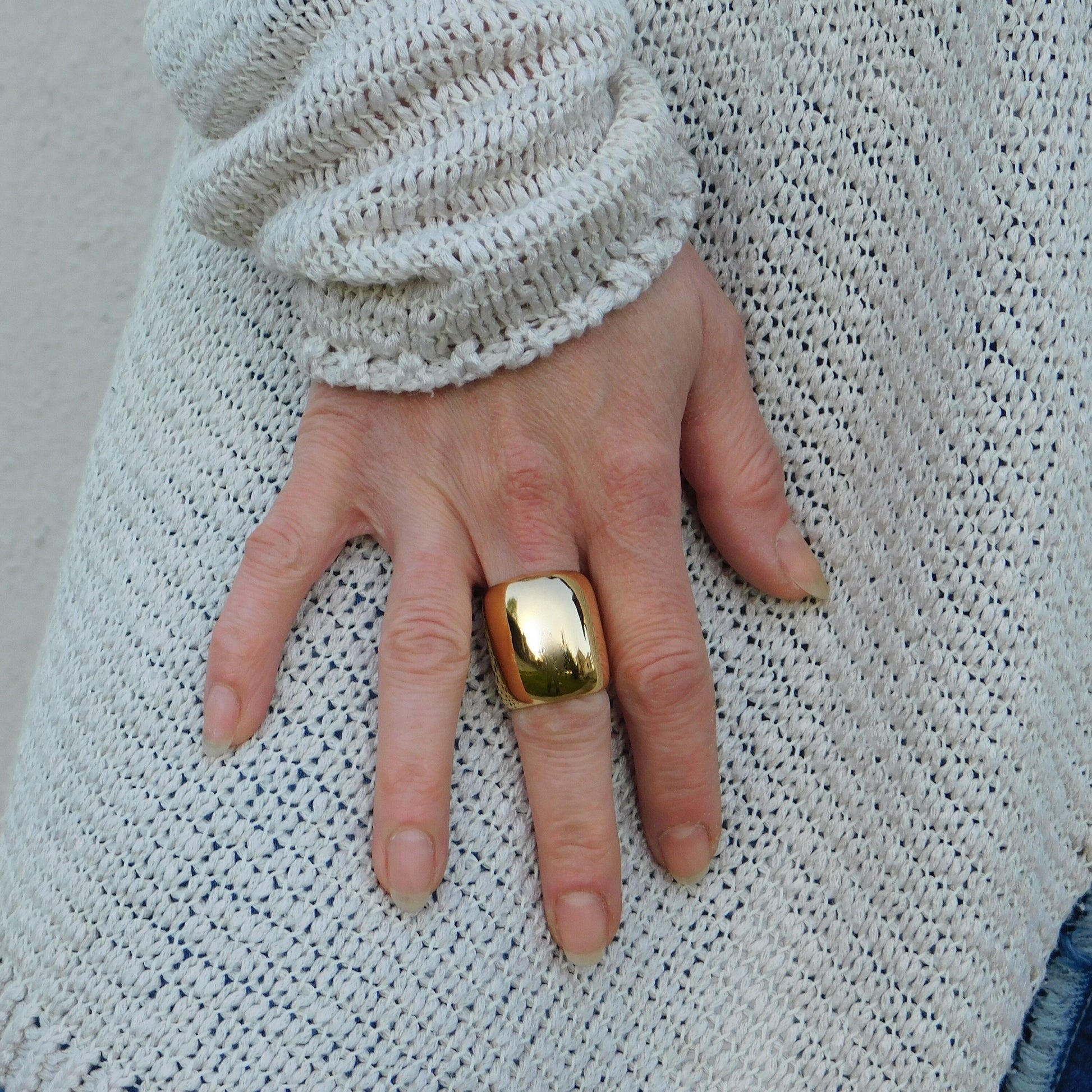 Gold Dome Statement Ring: Oversized Cocktail Ring