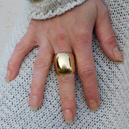 Gold Dome Statement Ring: Oversized Cocktail Ring