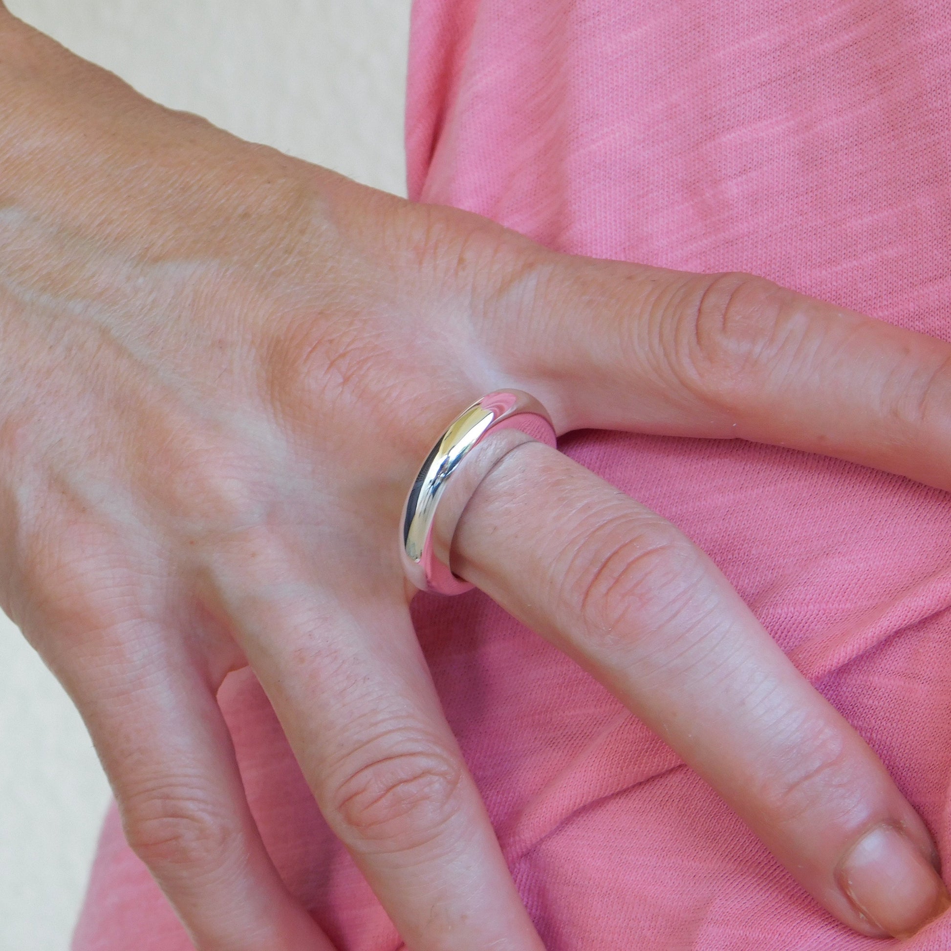 Ring Set Of Two: Solid Silver Stacked Rings, Heavy Statement Jewelry