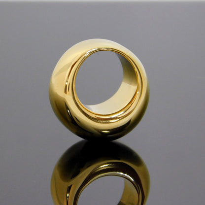 Dome Band Ring: Statement Jewelry, Chunky Gold Plated Ring