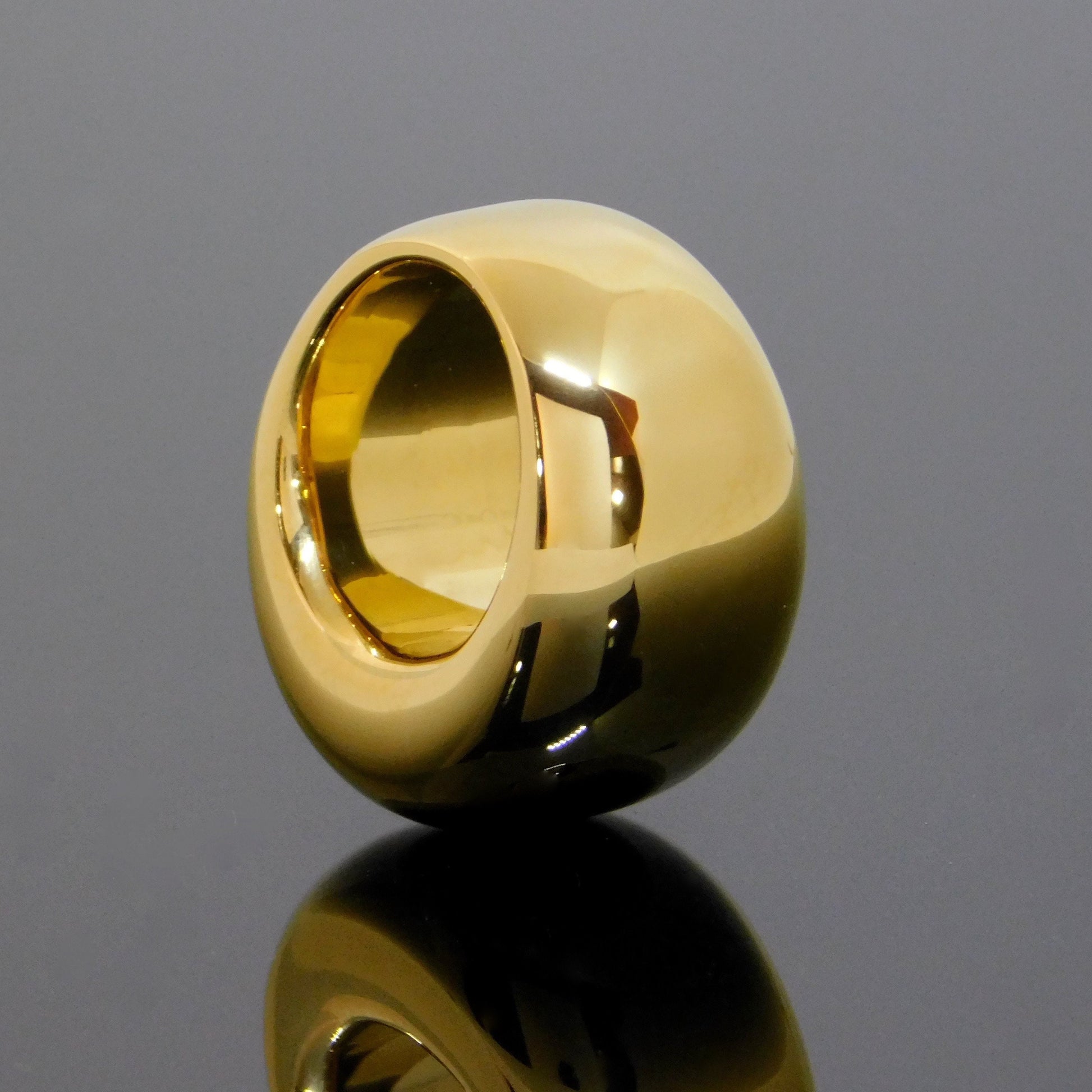 Dome Band Ring: Statement Jewelry, Chunky Gold Plated Ring