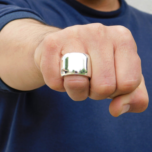 Heavy Band Ring: Chunky Silver Wedding Band, Statement Jewelry