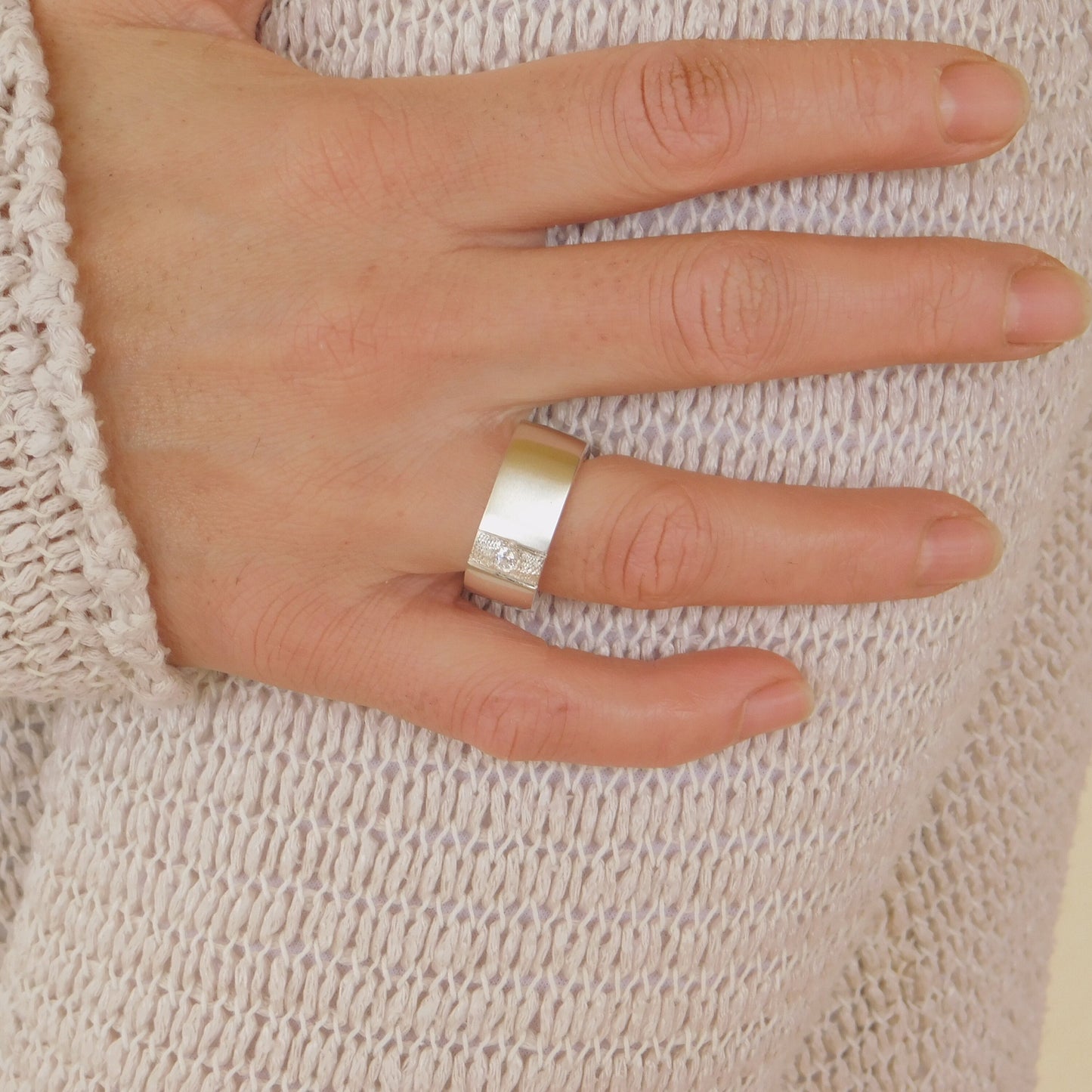 Square Wedding Band Silver: Chunky Ring For Men And Women