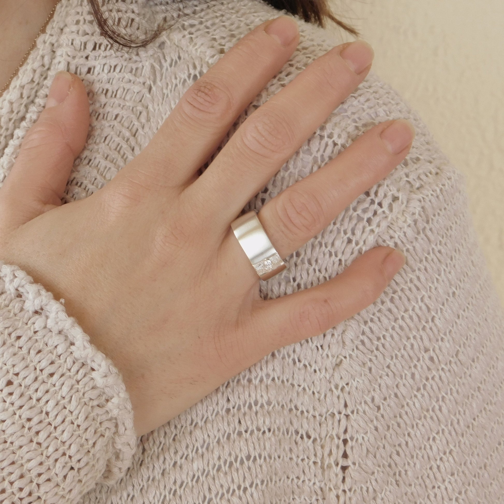 Square Wedding Band Silver: Chunky Ring For Men And Women