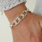 Moissanite Link Bracelet: Heavy Gold Plated Statement, AG950 Silver Option available