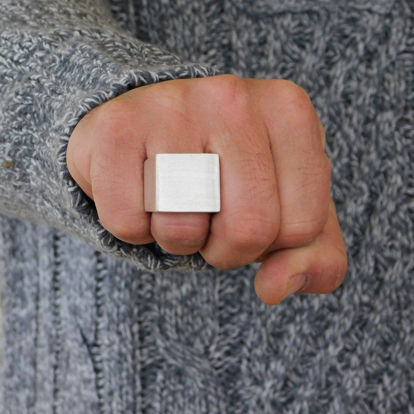 Heavy Signet Ring, Chunky Mens Ring, Silver AG 950