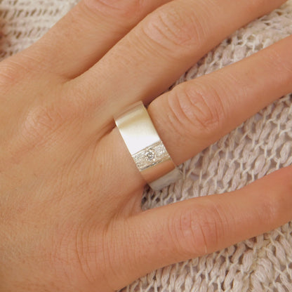 Square Wedding Band Silver: Chunky Ring For Men And Women