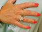 Princess Cut Moissanite Ring, Tension setting Engagement Ring, Silver AG 950 Square Stone