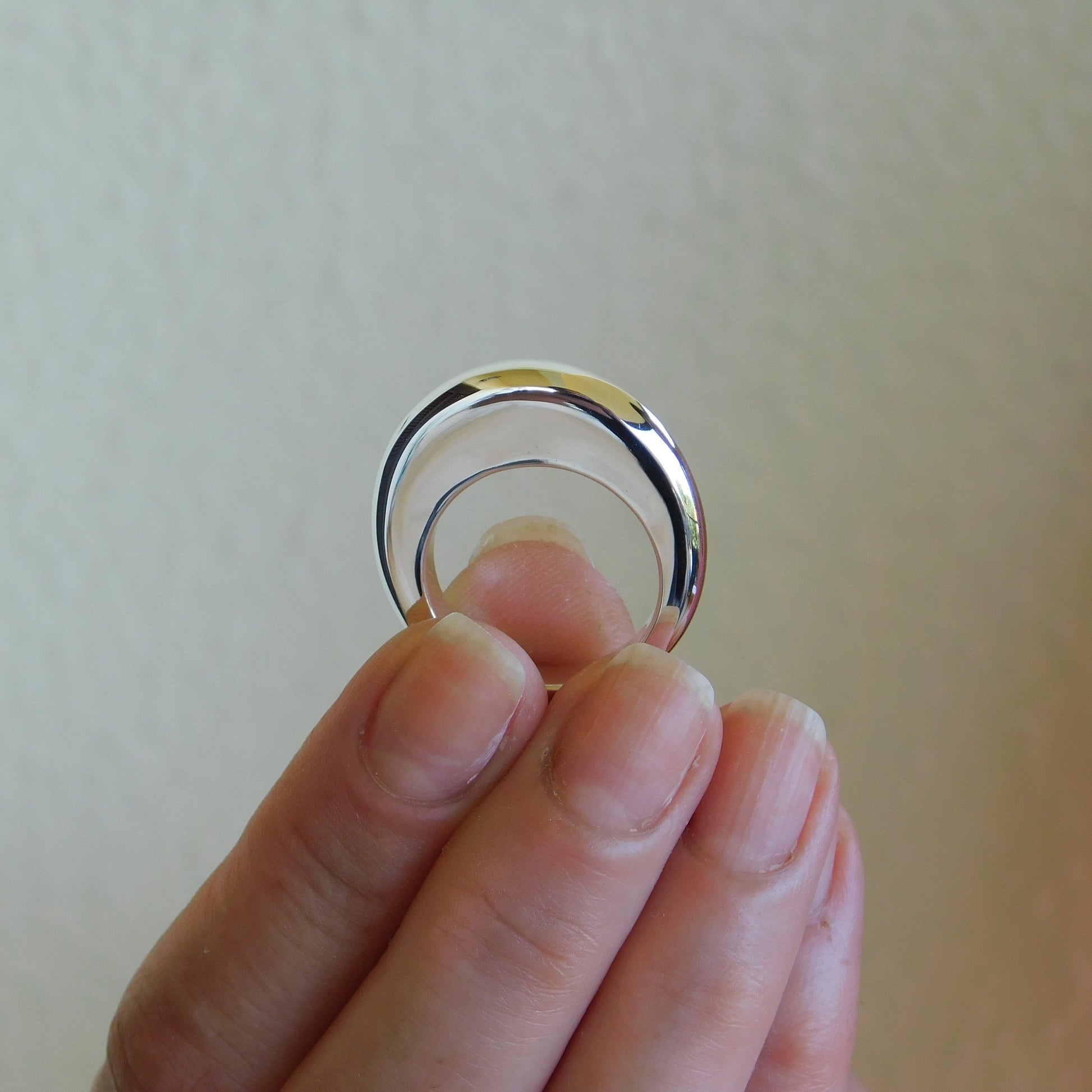 Ring Set Of Two: Solid Silver Stacked Rings, Heavy Statement Jewelry