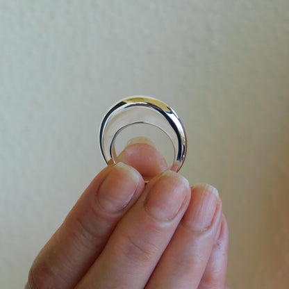 Ring Set Of Two: Solid Silver Stacked Rings, Heavy Statement Jewelry