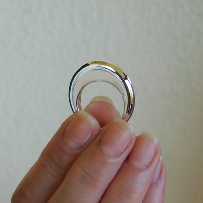 Ring Set Of Two: Solid Silver Stacked Rings, Heavy Statement Jewelry