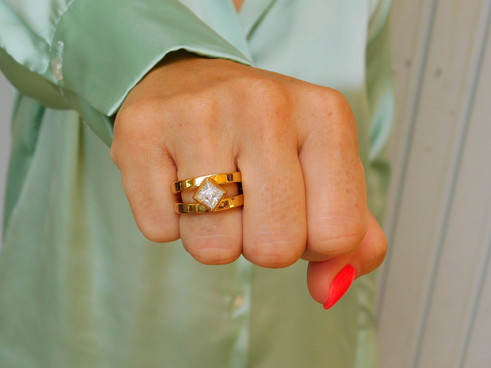 Engagement Ring: Princess Cut Gemstone