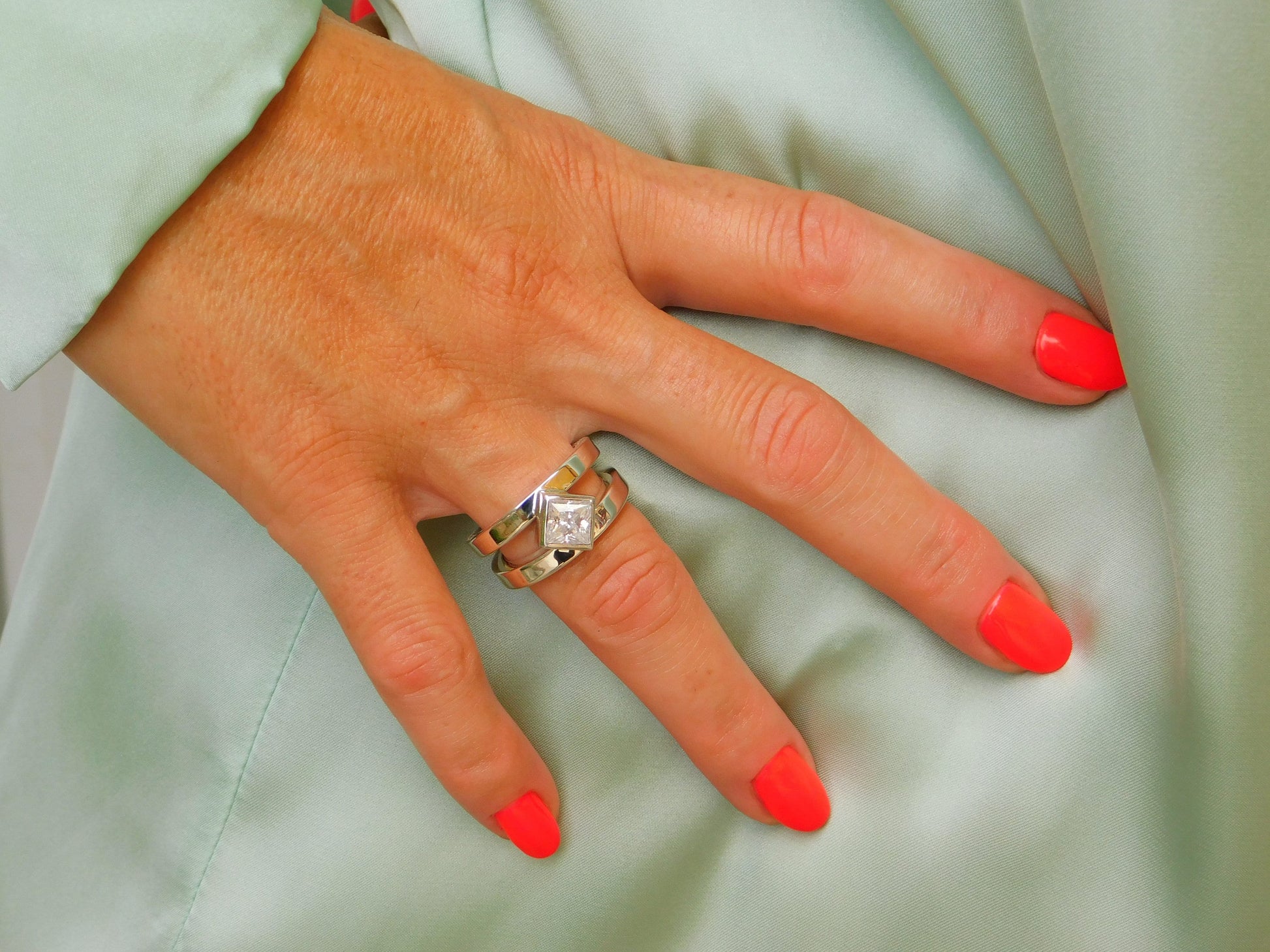 Engagement Ring: Princess Cut Gemstone