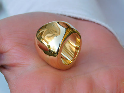 Chunky Dome Ring: 24mm Wide Minimalist Band
