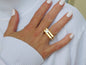 Statement Ring: Twin Band Moissanite Jewelry, Original Design Elisa Kuno