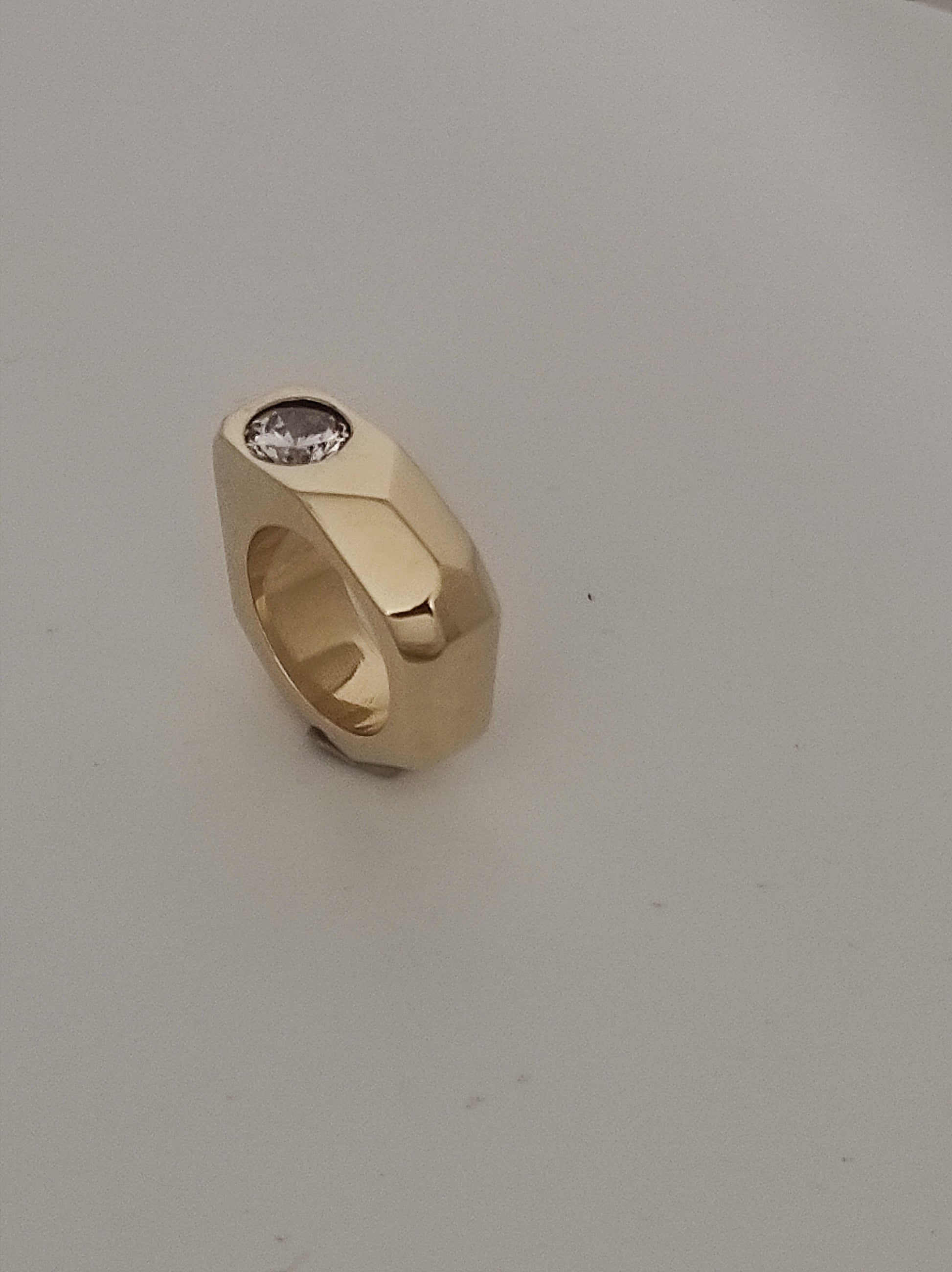 Statement Ring: Origami Design, Gold Square Band, Elisa Kuno Jewelry