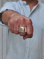 Very Heavy Band Ring: Chunky Biker Style, 80 Grams Solid Silver, Stainless Steel available