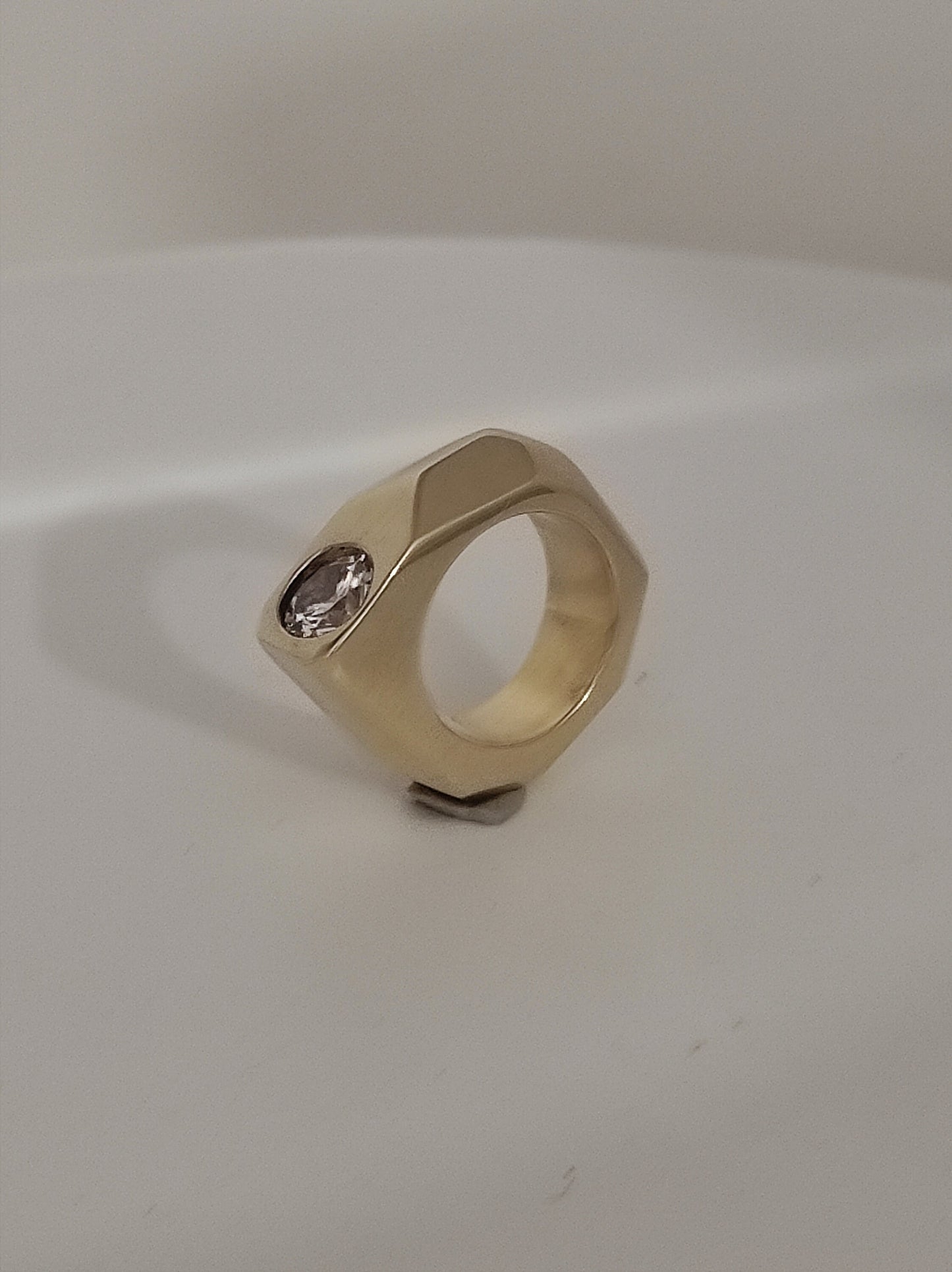 Statement Ring: Origami Design, Gold Square Band, Elisa Kuno Jewelry