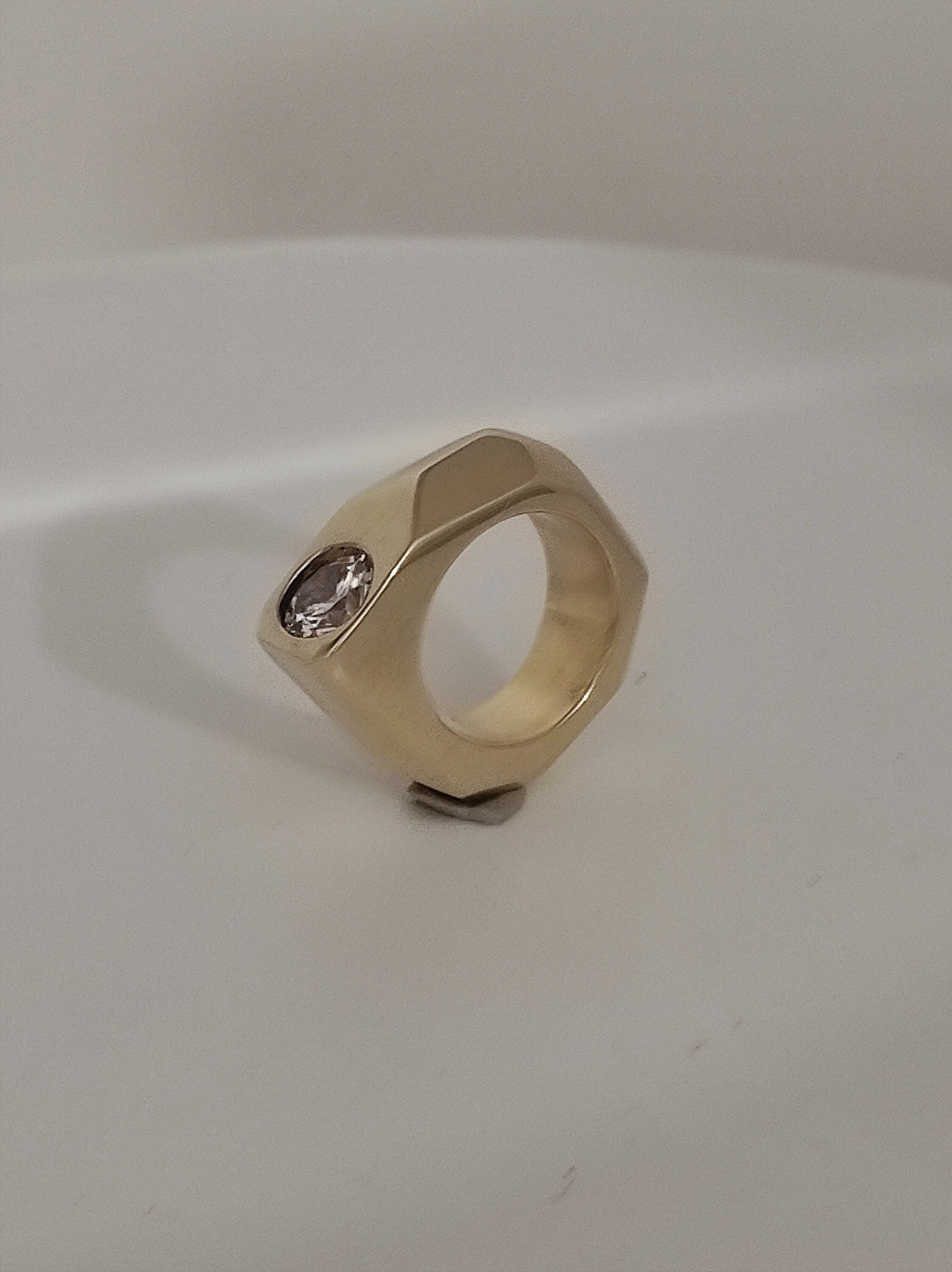 Statement Ring: Origami Design, Gold Square Band, Elisa Kuno Jewelry