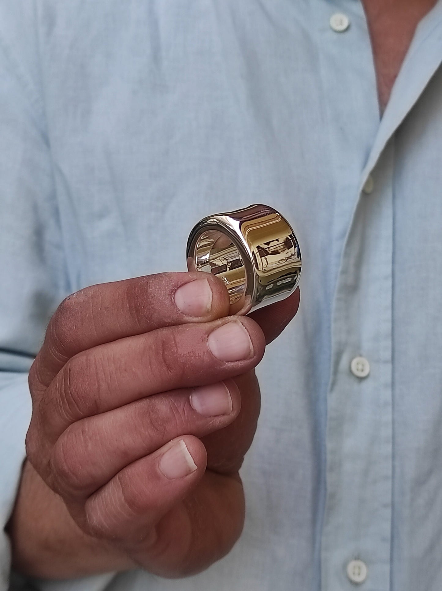 Very Heavy Band Ring: Chunky Biker Style, 80 Grams Solid Silver, Stainless Steel available