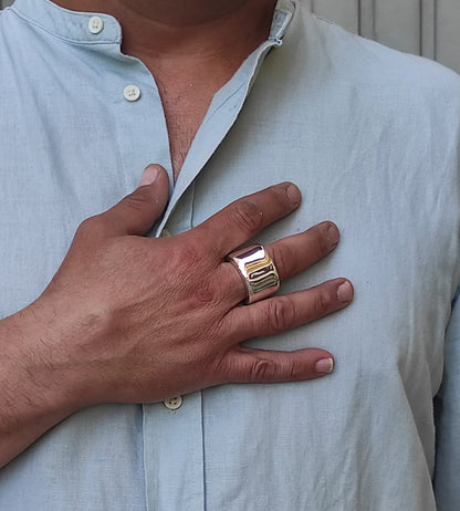 Very Heavy Band Ring: Chunky Biker Style, 80 Grams Solid Silver, Stainless Steel available