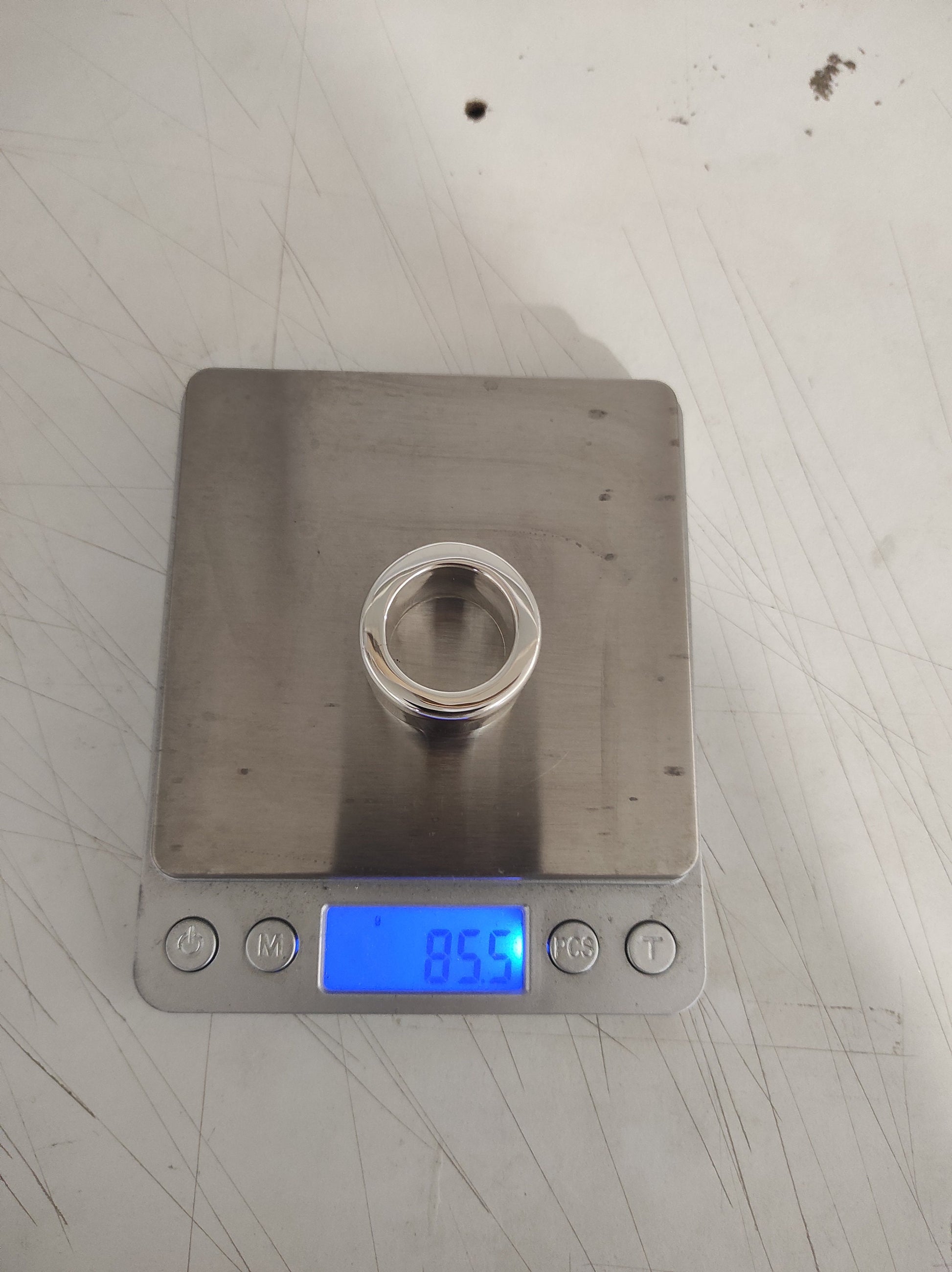 Very Heavy Band Ring: Chunky Biker Style, 80 Grams Solid Silver, Stainless Steel available