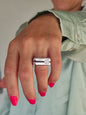 Moissanite Engagement Ring: Split Band Statement Ring, Gold Alternative, Fine Art Jewelry