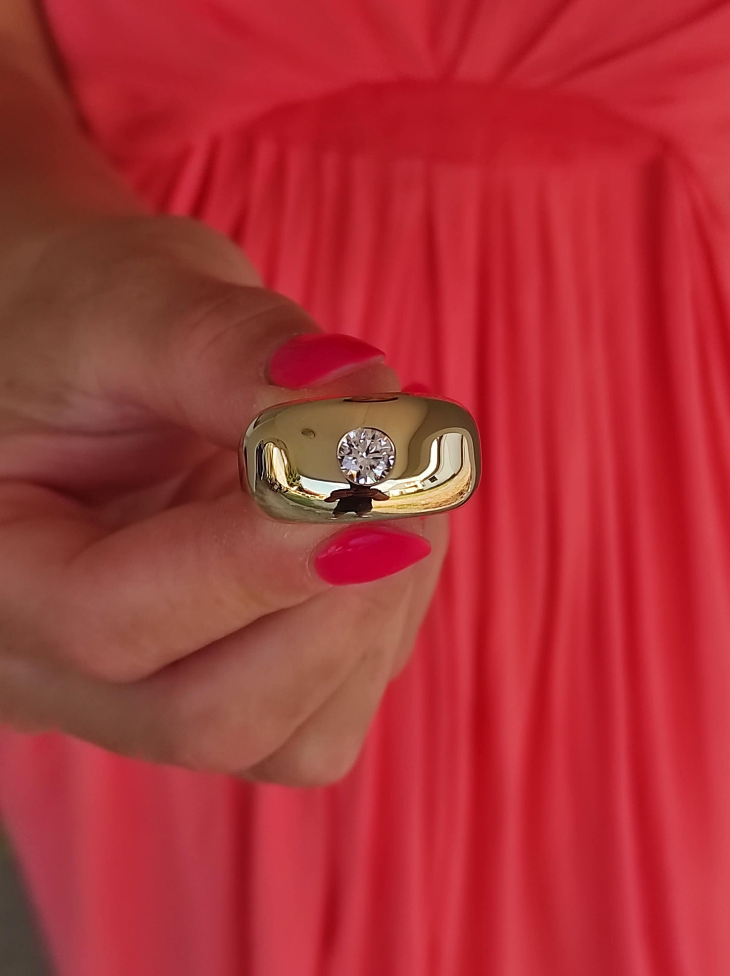 Gold Dome Ring: Chunky Naval Brass Statement Ring