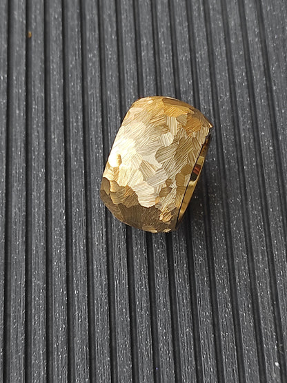 Chunky Gold Plated Ring: Handmade Hammered Band