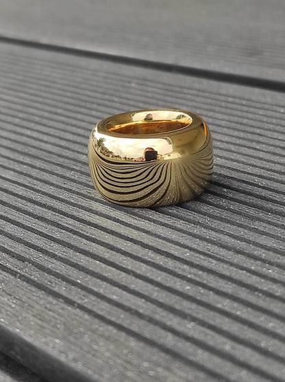 Chunky Gold Band Ring: Minimalist Statement Jewelry, Handmade by Elisa Kuno, Gold Alternative